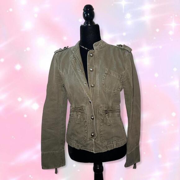 Women’s Green Spring Military Jacket - Picture 5 of 6